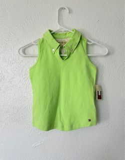 Tommy Hilfiger vintage vibrant green collared tank top size small NWT
