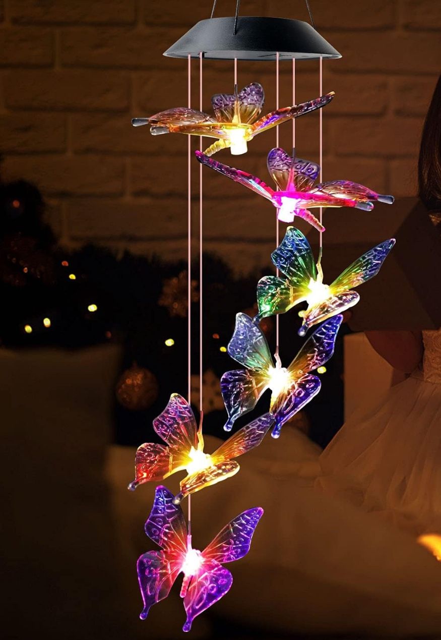 LED butterfly wind chime, new: $