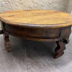 Antique Round Wood Storage Coffee Table - Antique - Local Delivery Available for a Fee - See MY Other Items😀