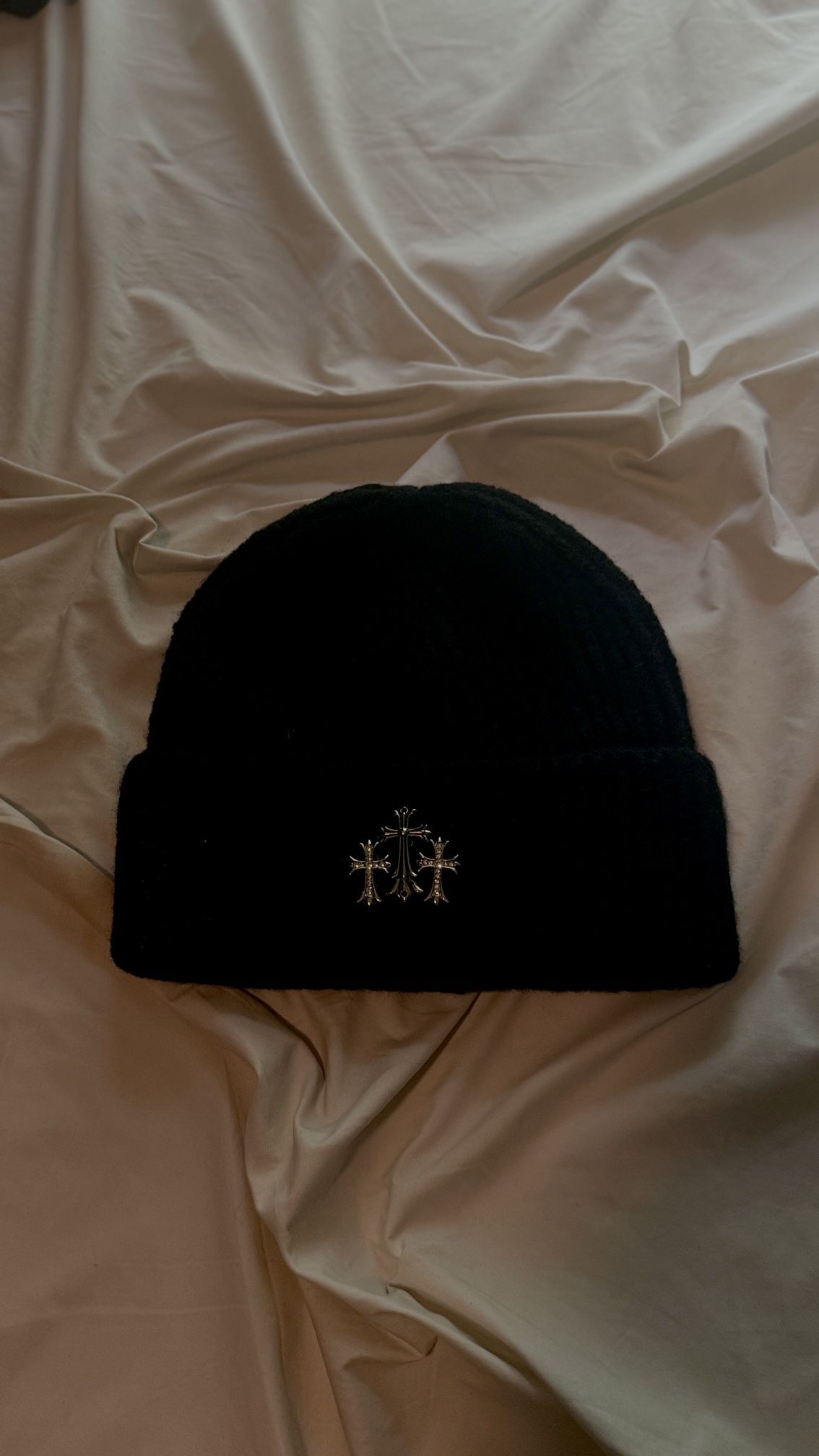 unisex black Chrome Hearts beanie