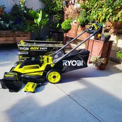 Ryobi 40V HP Brushless 20" Cordless Electric Battery Multi-Blade Walk Behind Self-Propelled Lawn Mower-8.0Ah Battery & Charger.((used like new)