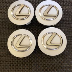 Set of 4 LEXUS Silver Logo Cover Cap OEM