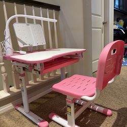 Kids Adjustable Desk with Attached Desk Light