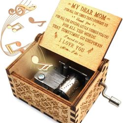 BRAND NEW IN BOX Mothers Day Gifts for Mom from Daughter Gifts for Mom from Sun Mom Gifts for Mothers Day You are My Sunshine Wooden Music Box, Laser 