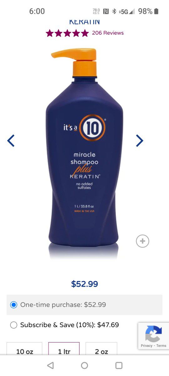 It's A 10 Moisture Shampoo With Keratin