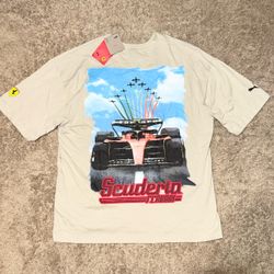 PUMA x Scuderia Ferrari Racing Car Formula 1 Streetwear Graphic T Shirt Adult L