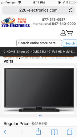 Sharpe 40 inch flat screen