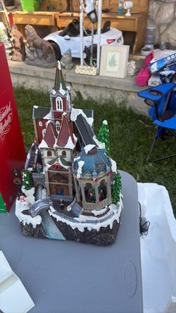 Animated Christmas Village Church Collectible