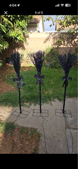 Halloween 3 light up witch brooms