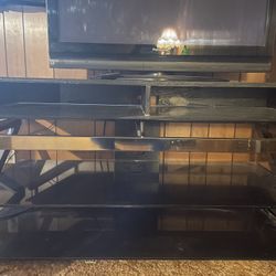 Black Glass Entertainment Stand 3-tier