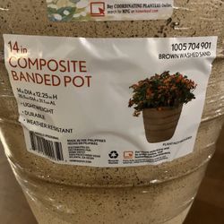 14” Composite Flower Pot, NEW 