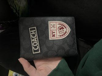 💙Coach Passport Case Travel Wallet - CY902 Signature Canvas w/Patches 