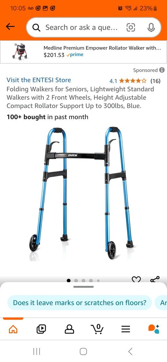 Brand New Adult Walker With 2 Front Wheels