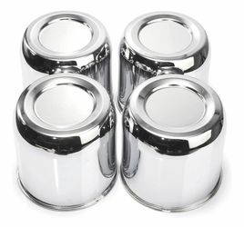 RTRHINOTUNING 4PCS 4.41inch Push Through Center Caps Chrome for Trailers Trucks SUV RV Wheel Rims