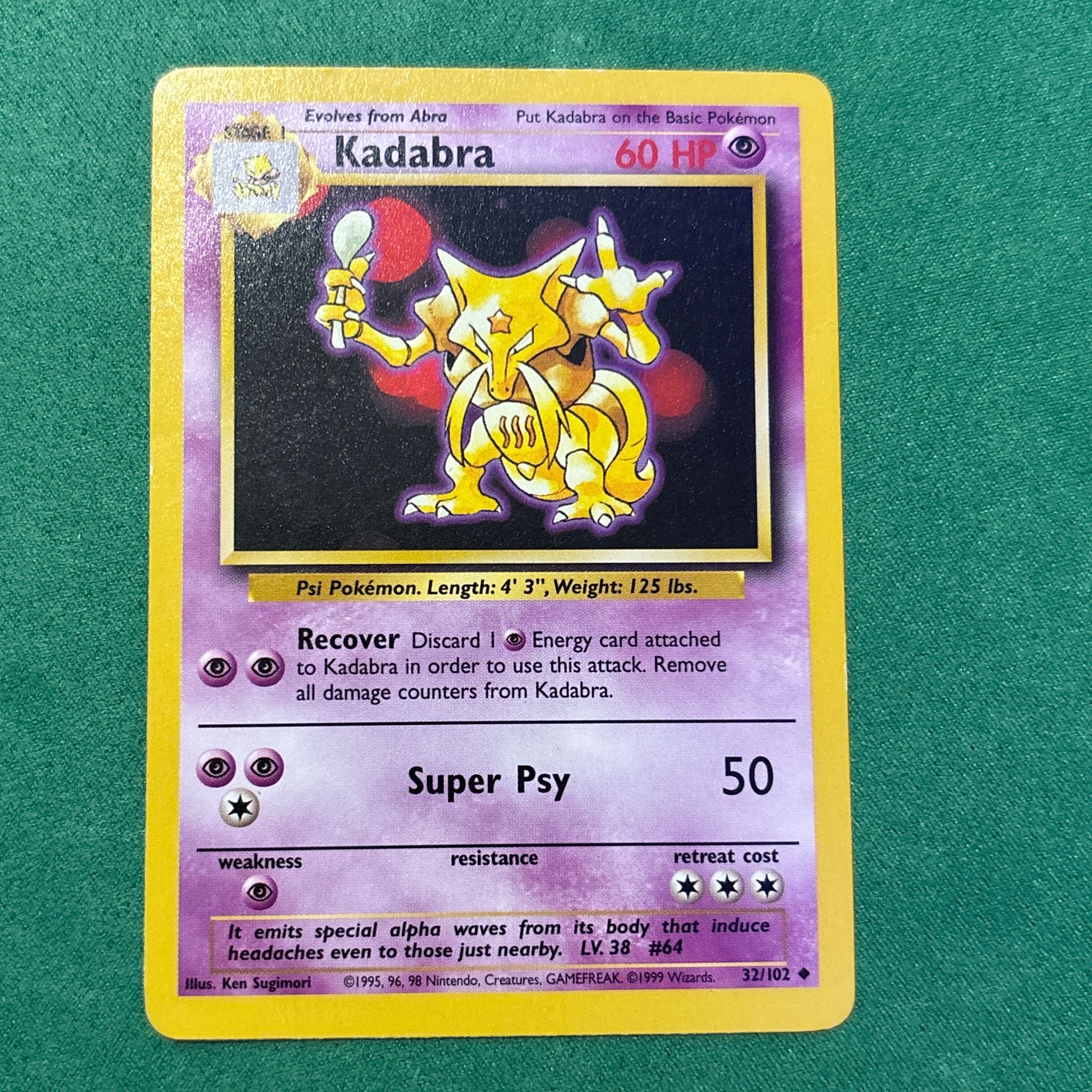 1999 Kadabra Pokemon Card
