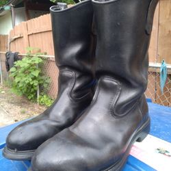 MENS VINTAGE RED WING STEEL TOE WORK BOOTS 