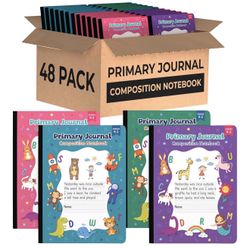Primary Journal Grades K-2, Primary Composition Notebook K-2, Assorted Colors & Designs Writing Journal, 100 Sheets/200 Pages 9.75 x 7.5 Bulk Composit