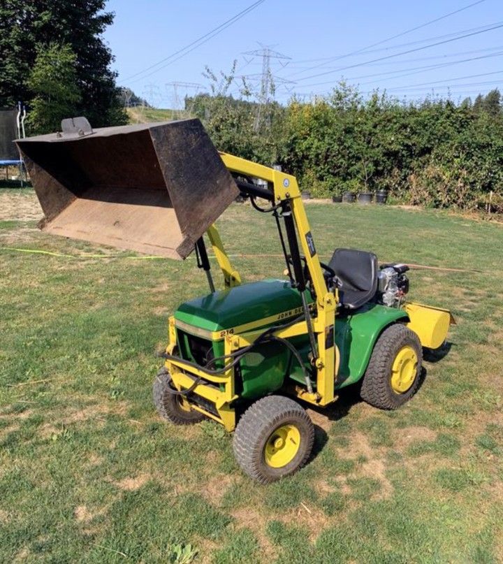 John Deere 214 loader with tiller