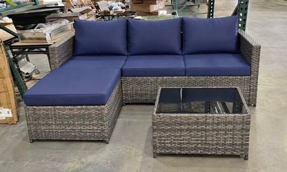 New Assembled Outdoor Set 5 Pcs Outdoor Patio Furniture Rattan Wicker