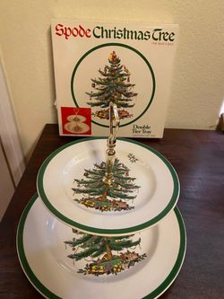 Vintage Spode Double-tiered Christmas Tree Tray