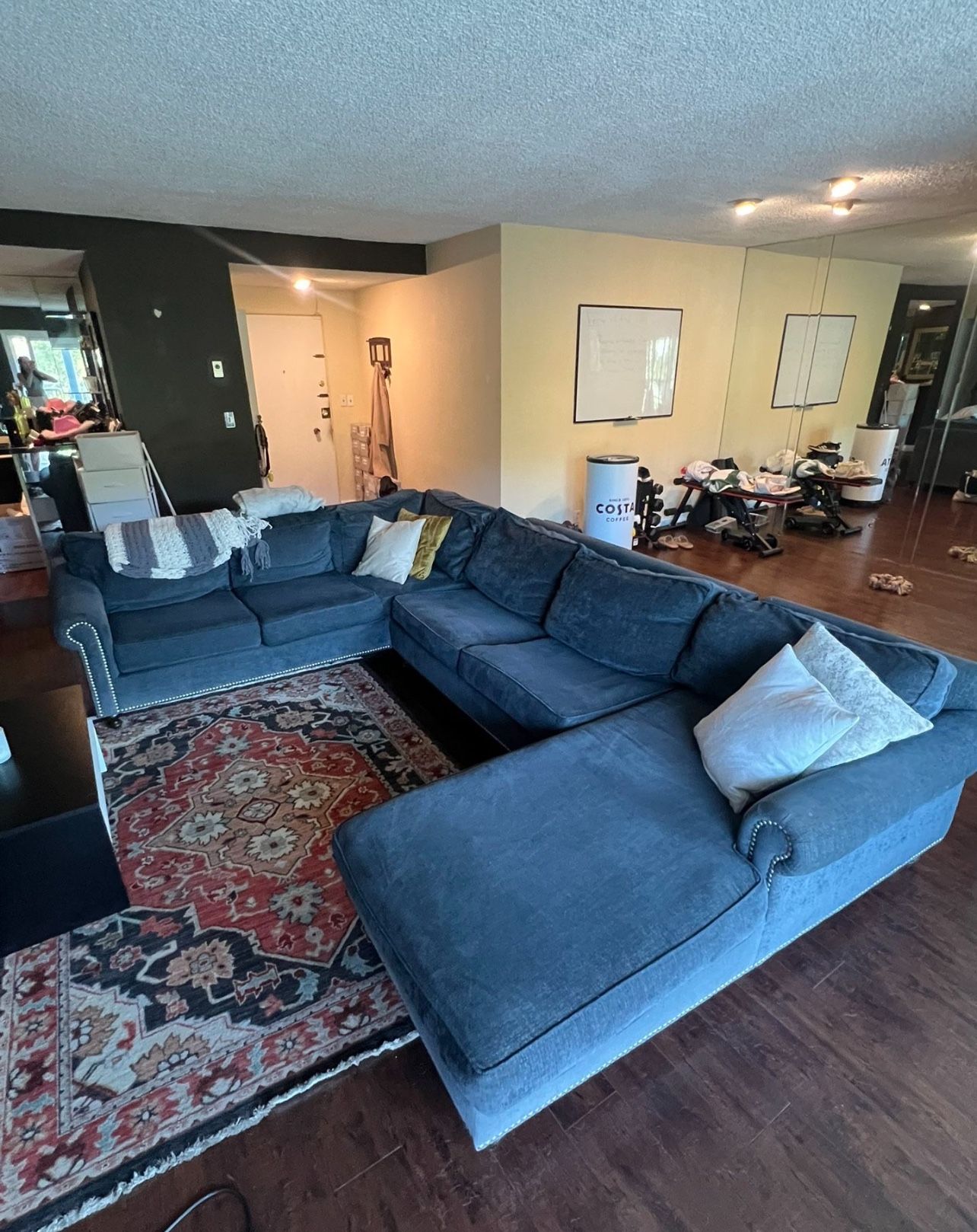 Large 3-piece Sectional Couch w/ pullout bed