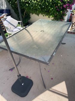 Outdoor Patio Table with Glass Top