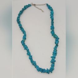 Vintage Turquoise Necklace Silvertone