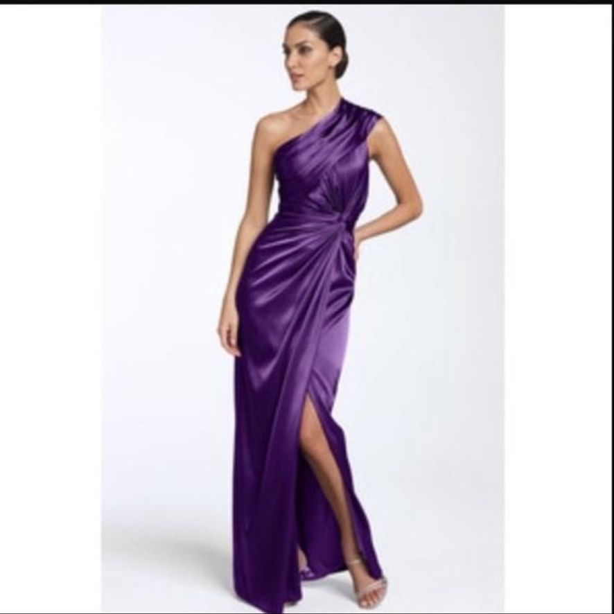 adrianna papell purple one shoulder dress Adrianna Papell | Dresses | Adrianna Papell Purple One Shoulder Dress Size 4