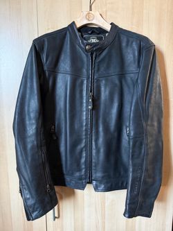 Men’s Roland Sands Premium Black Leather Moto Jacket - Large