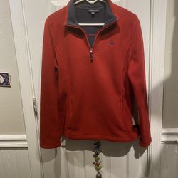 Ladies Large Brooks Brothers Maroon Fleece Pullover