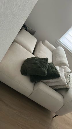 Right white sectional luxury premium sofa with ottoman