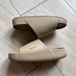 Tan Nike Calm Slides