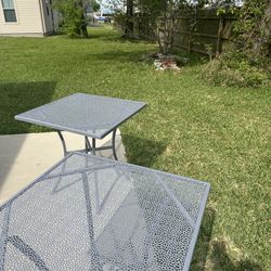 2 Gray Patio Tables - Great Condition