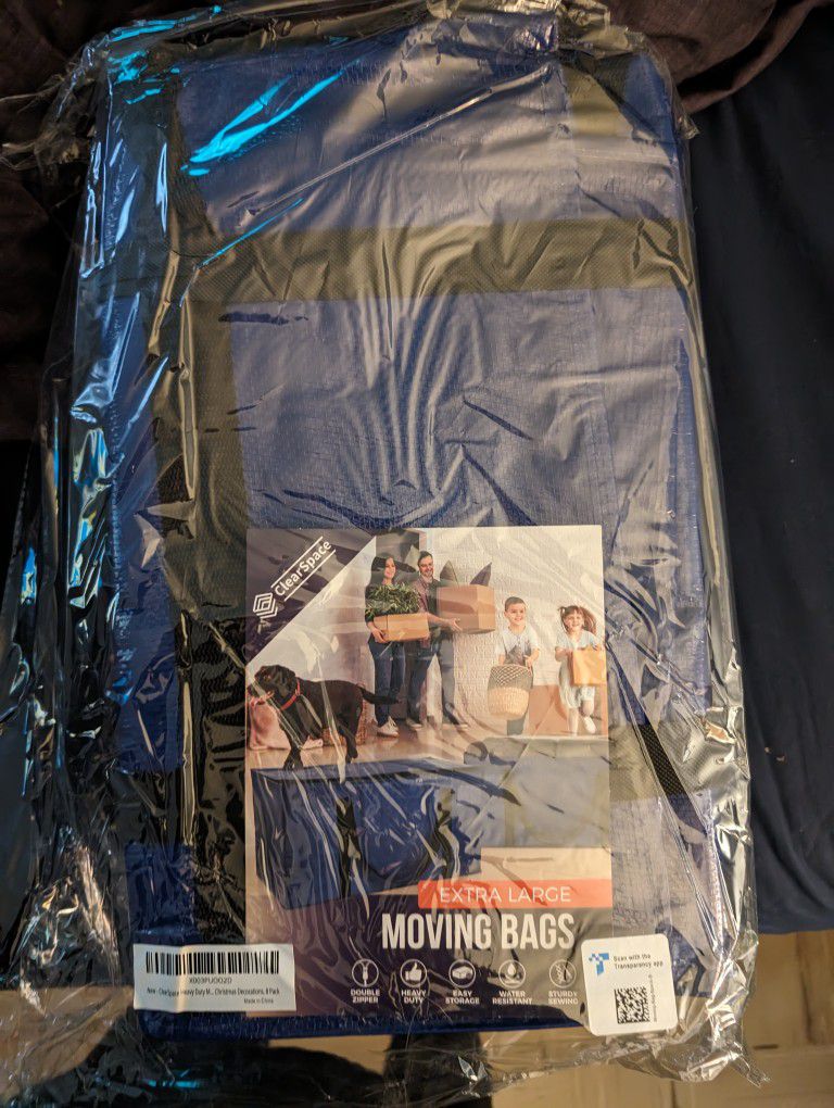 8 Brand New Clear Space Heavy Duty Moving Bags