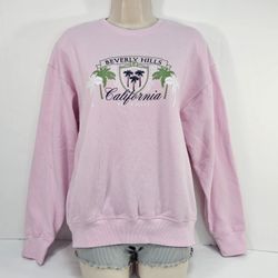 Victoria's Secret PINK Beverly Hills California Sweatshirt Light Pink Size M NWT