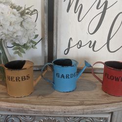 Small Size Garden Watering Cans. All 3 For 6 Dollars!