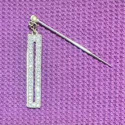 Steel Gold Tone Sparkle Dangle Crystal Hijab Pin Wedding Engagement Party Gift