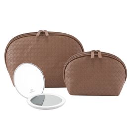 3-pack Brown Cosmetic Bag New