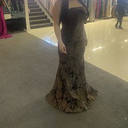 Jovani Lace Brown Gown