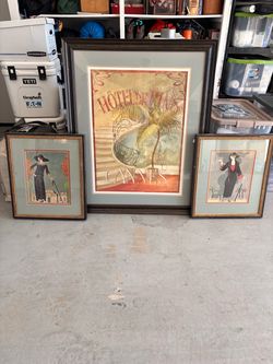 Set of 3 Vintage-Style Framed Art Prints