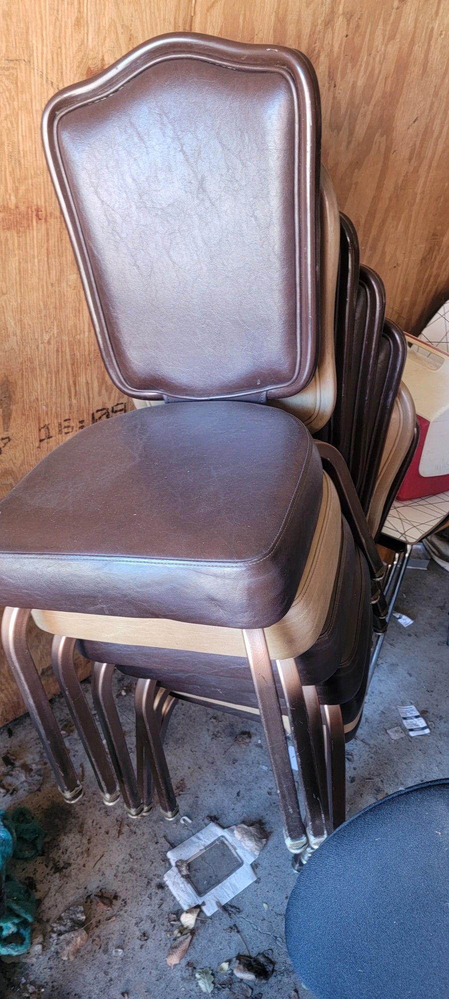 Leather Stackable Chairs 