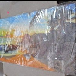 Canvas Wall Art Tropical Beach At Sunset Seascape, WA# 0019