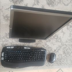 HP 24" IPS LED HD  Monitor With Nice Logitech Wireless Keyboard And Laser Mouse