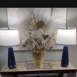 Modern Table Navy Blue Lamps  Brand New $120