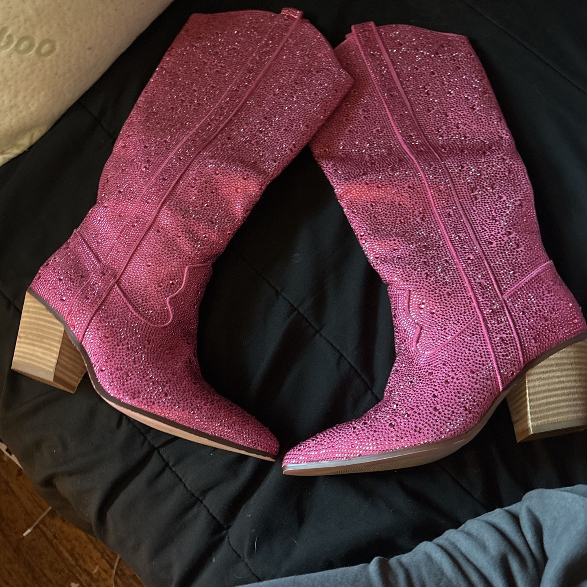 pink rhinestone boots