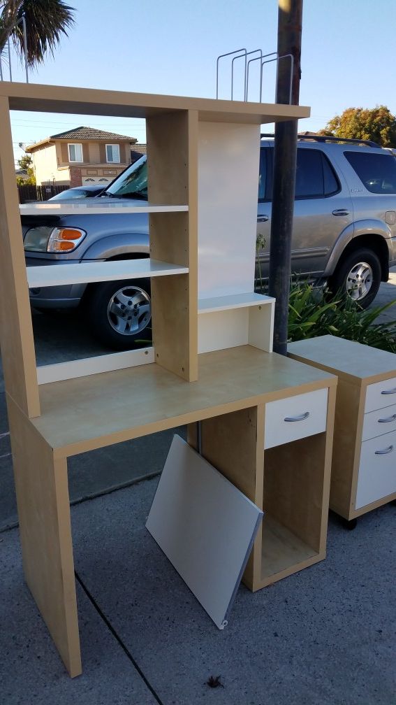 Ikea office desk and file cabinet