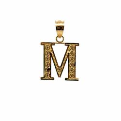 Men’s or Women’s 10k Yellow Gold Initial M Charm Pendant for Necklace GP3133259