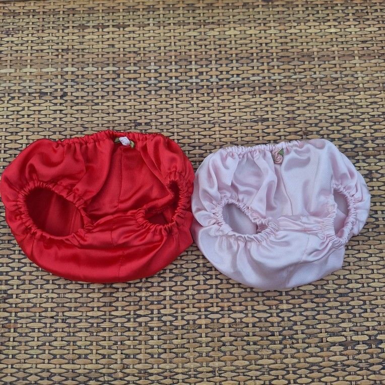 Vintage Build a Bear Workshop Silk Panties Underwear Pink Red Mini Rose BABW
