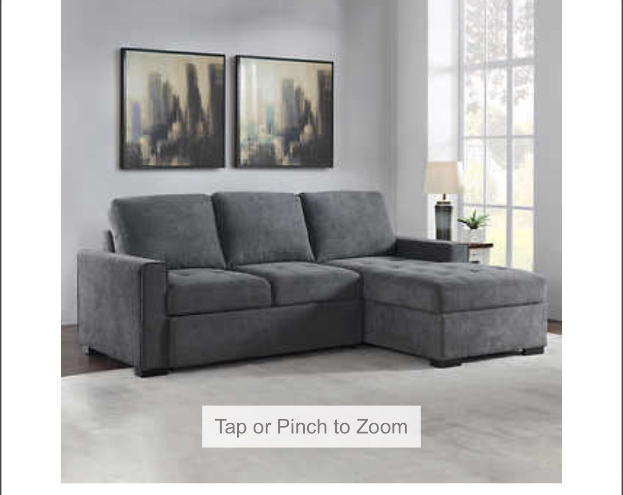 Pulaski Kendale Contemporary Sofa Chaise with Pullout Bed