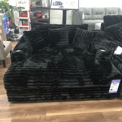 New Super Comfy Corduroy Oversized Chaise Lounge Sofa Couch Chair With USB Ports And Cup Holders 
